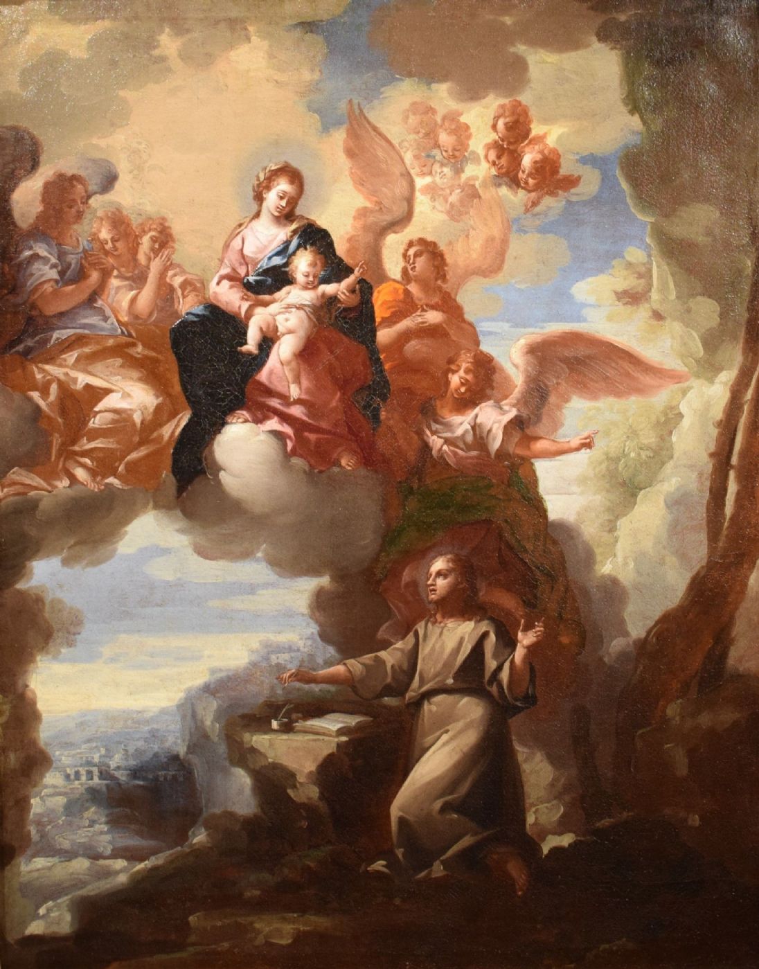 Die Jungfrau mit dem Kind erscheint dem Heiligen Johannes dem Evangelisten VERKAUFT